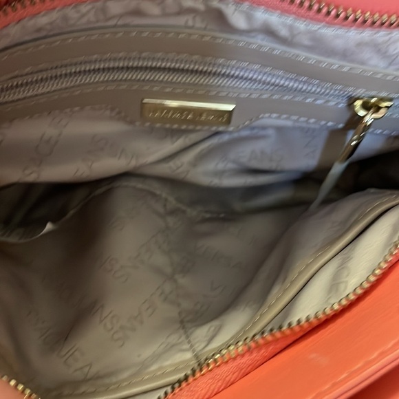 Versace Jeans Pink Leather Shoulder Bag Quilted Front Silver Locking Clasp Purse - Picture 14 of 15